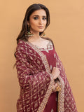 Hemstitch Embroidered Raw Silk Ready to Wear 3Pc Suit - Zurina