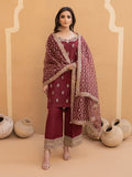 Hemstitch Embroidered Raw Silk Ready to Wear 3Pc Suit - Zurina