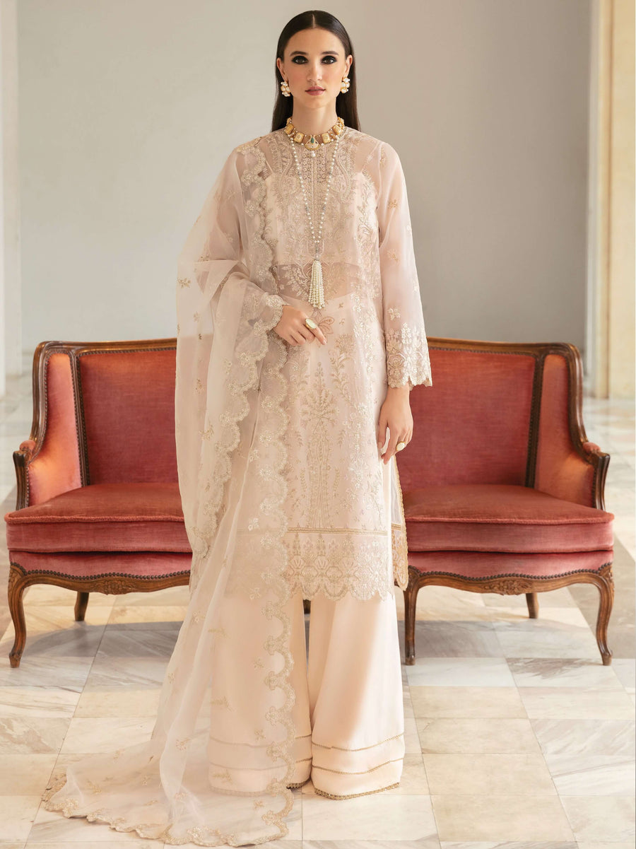 Ayzel by Afrozeh Panache Unstitched Organza 3Pc Suit AZ-V5-02 ALLORA
