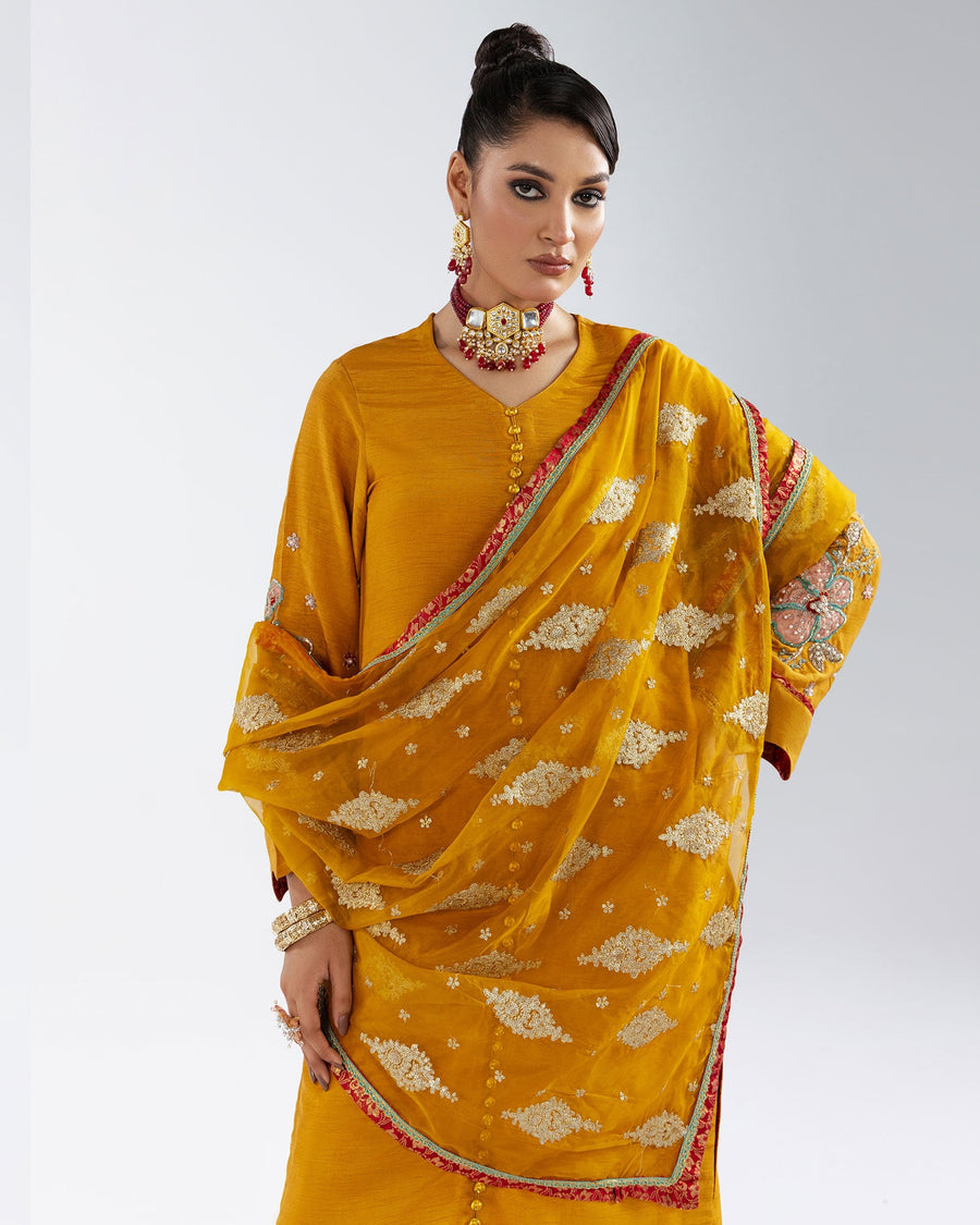 Zivah Apparel Elysian Luxury Pret 3Pc Suit ( Ready To Wear ) Amber