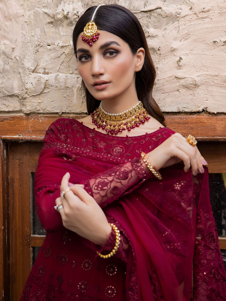IZNIK Chinon Vol-03 Embroidered Chiffon Unstitched 3Pc Suit CC-29 Rosalie