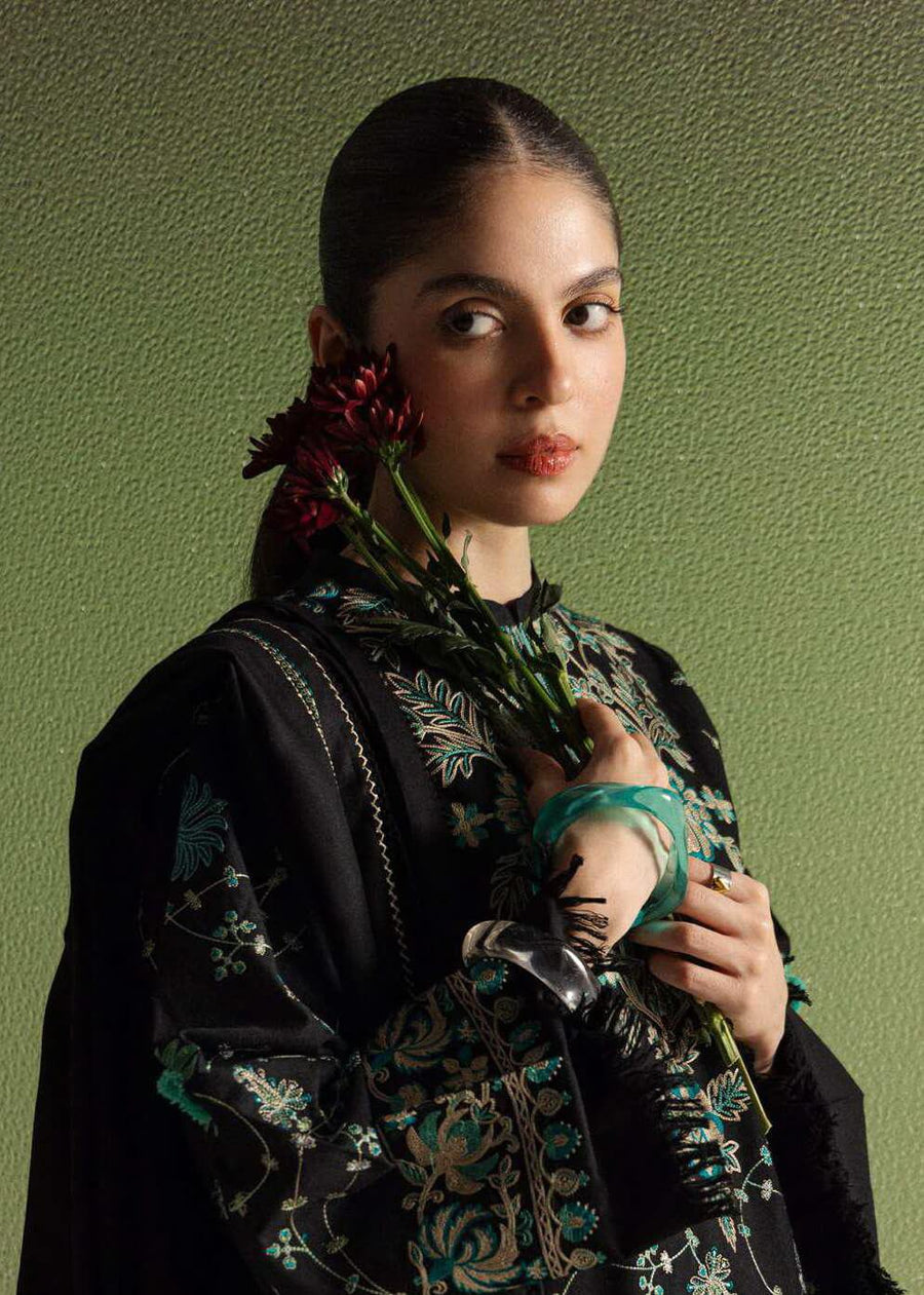 Coco by Zara Shahjahan Tabassum 7B black embroidered Karandi detail