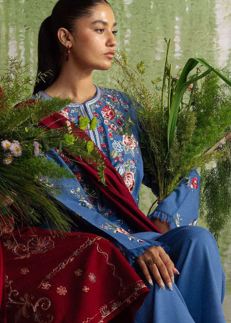 Coco Zara Shahjahan ASMANI 9A embroidered winter suit detail