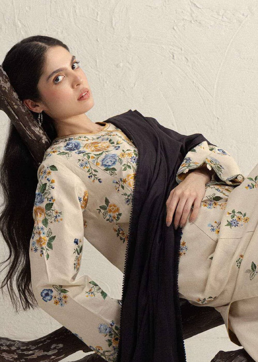 Coco Zara Shahjahan ASMANI 9B embroidered winter suit detail