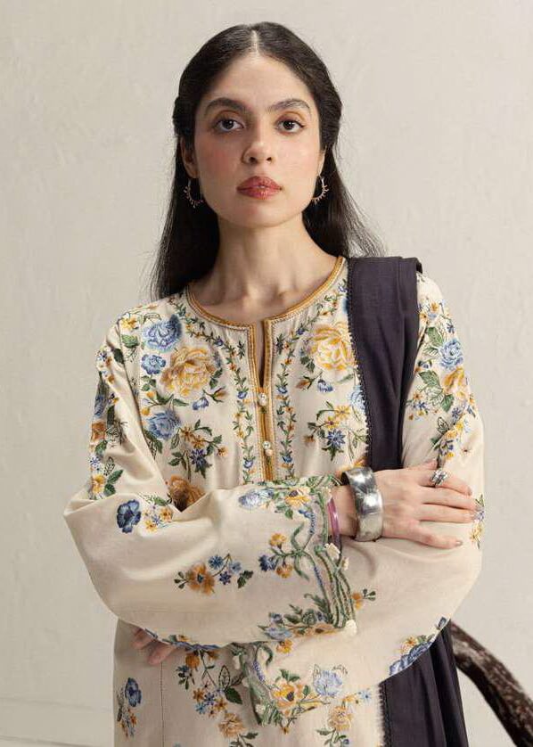 Coco Zara Shahjahan ASMANI 9B embroidered winter neckline detail