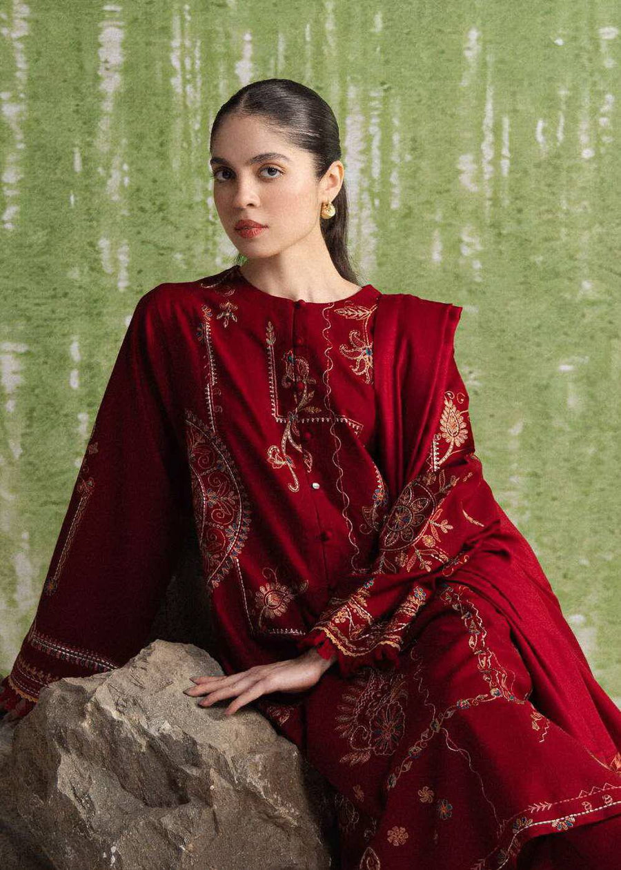 Coco Zara Shahjahan DIBA 10A embroidered winter suit detail