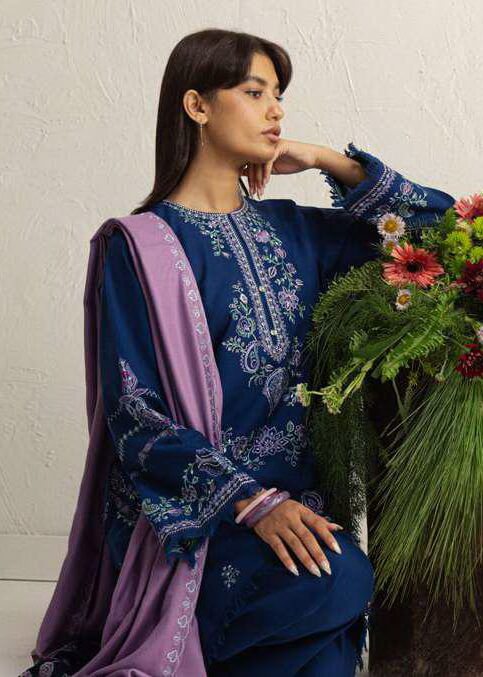 Coco Zara Shahjahan NEELAM 4A embroidered winter styling detail