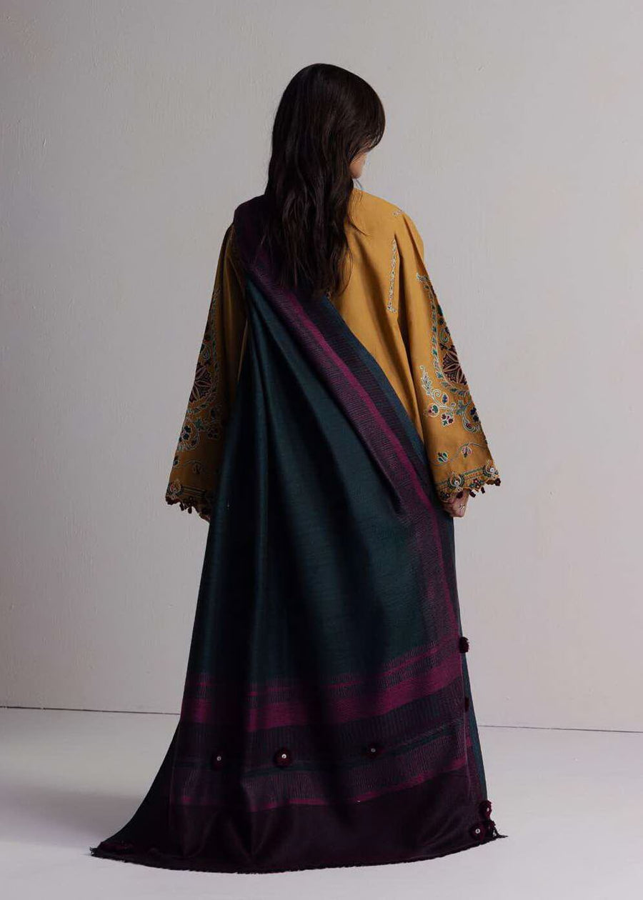 Coco Zara Shahjahan OCHRE 2A embroidered winter suit back