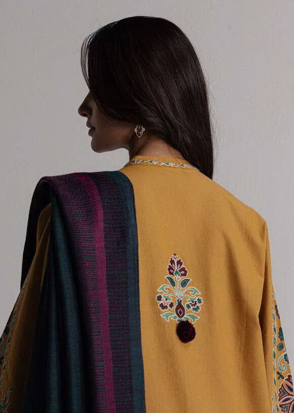 Coco Zara Shahjahan OCHRE 2A embroidered winter back detail
