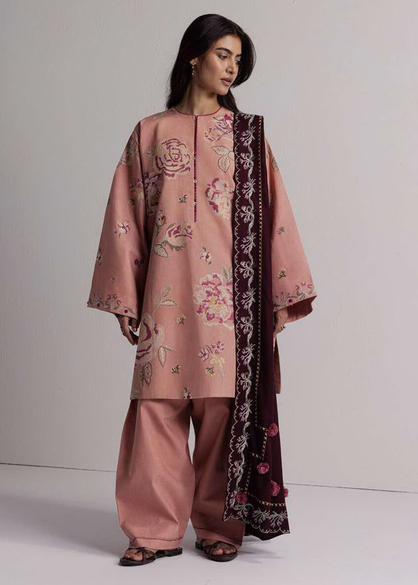 Coco Zara Shahjahan RAKHSH 3A embroidered winter unstitched 3 piece suit front