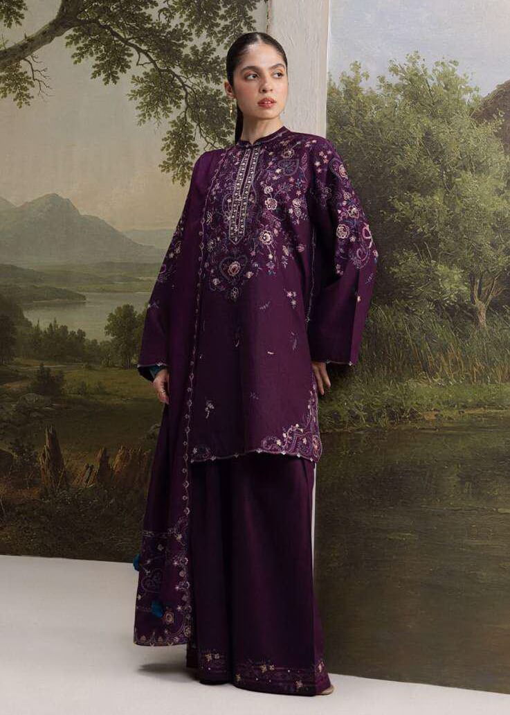 Coco Zara Shahjahan SHAB 5A embroidered winter unstitched 3 piece suit front