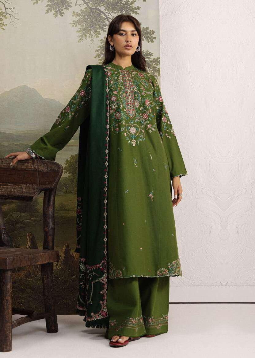 Coco Zara Shahjahan SHAB 5B embroidered winter unstitched 3 piece suit front