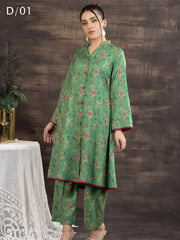 Zouq-E-Noor by Manizay Prints Slub Linen Unstitched 2 Piece Suit D-01