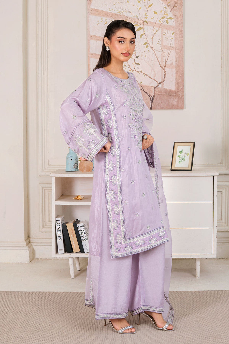 Safwa Embroidered Formal 3PC Ready to Wear Suit - F000117