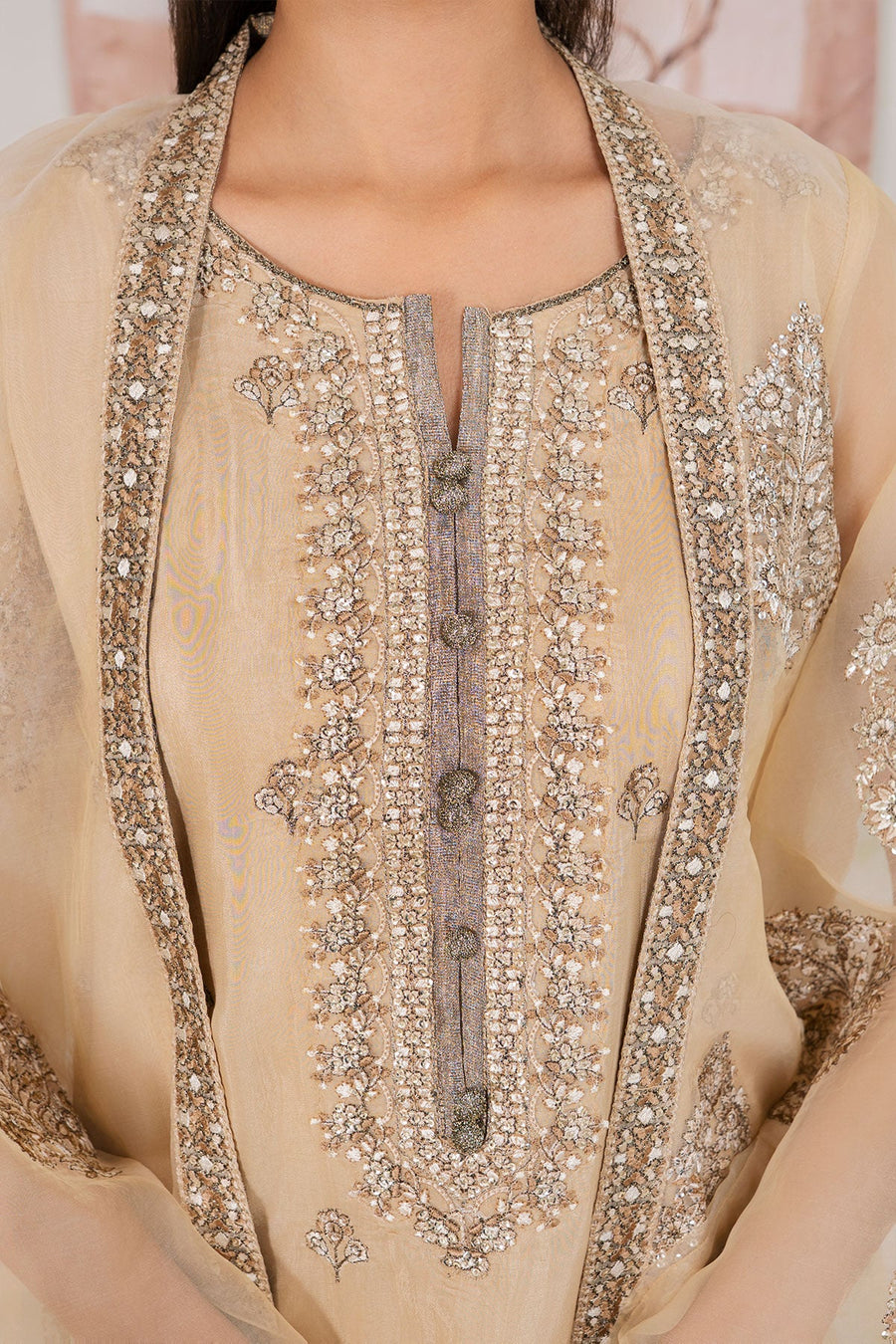 Safwa Embroidered Formal 3PC Ready to Wear Suit - F000118