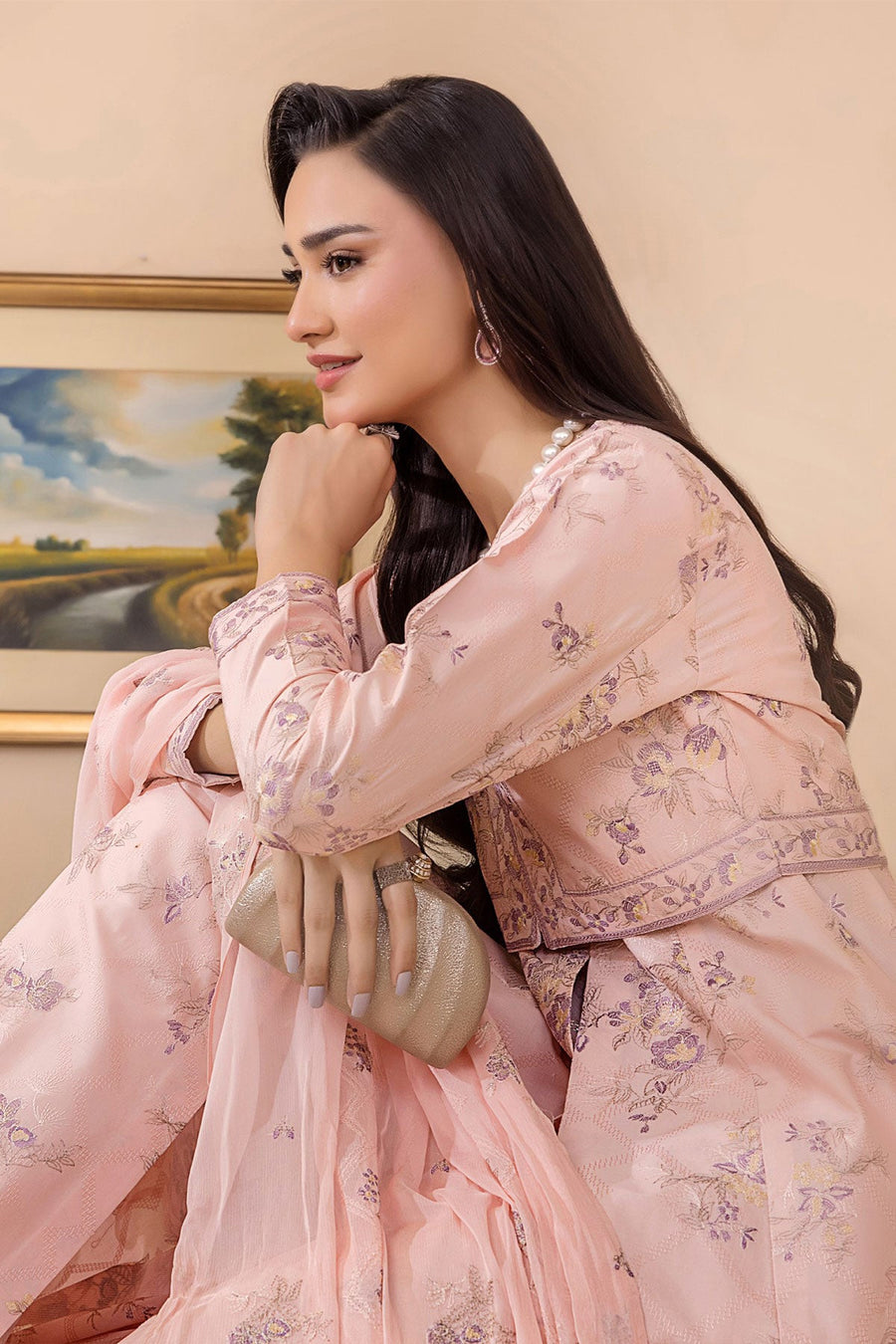 Florid by Safwa Premium Embroidered Cotton Unstitched 3Pc Suit FLO-01