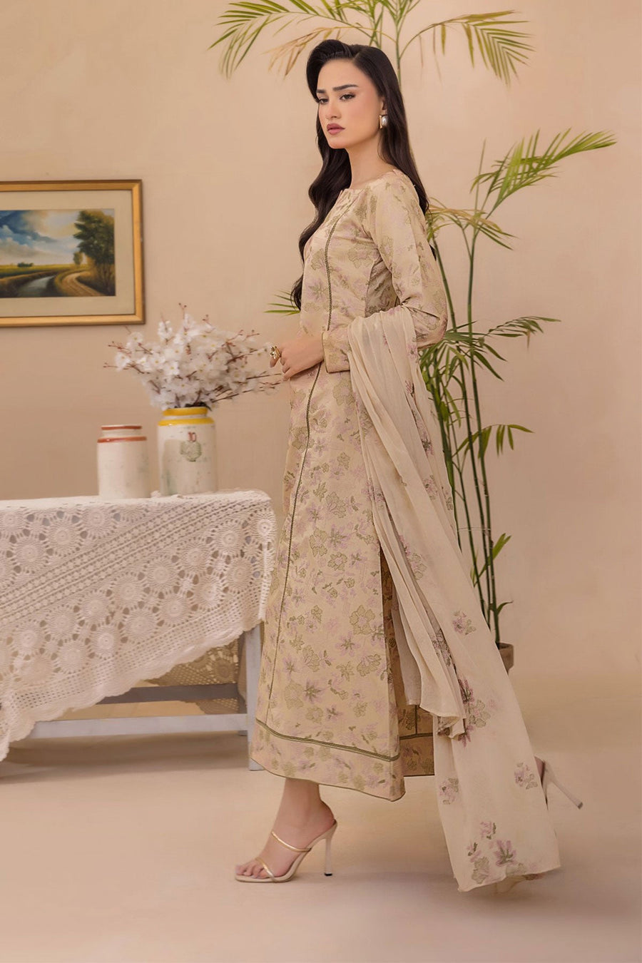 Florid by Safwa Premium Embroidered Cotton Unstitched 3Pc Suit FLO-02