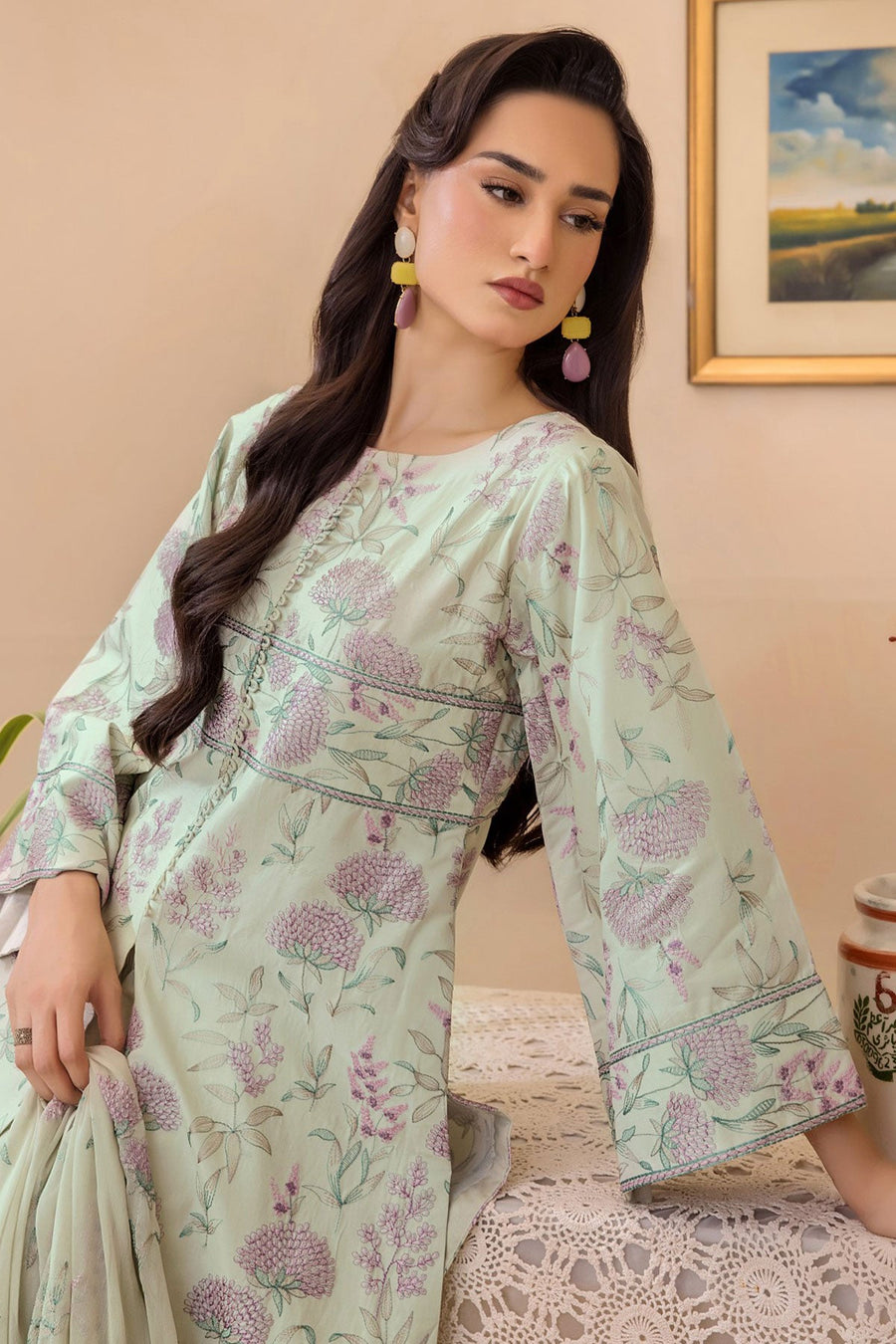 Florid by Safwa Premium Embroidered Cotton Unstitched 3Pc Suit FLO-03