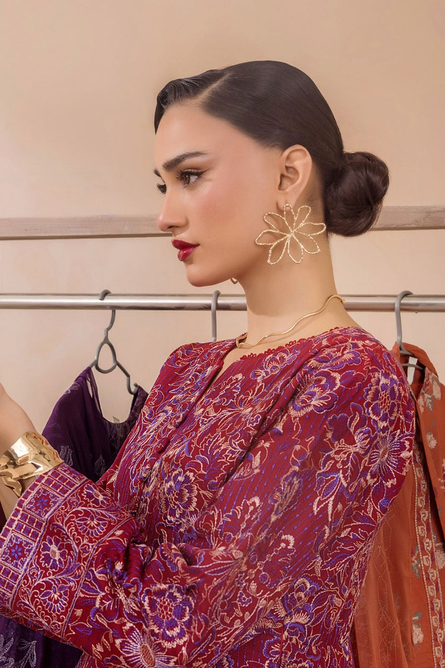 Florid by Safwa Premium Embroidered Cotton Unstitched 3Pc Suit FLO-06