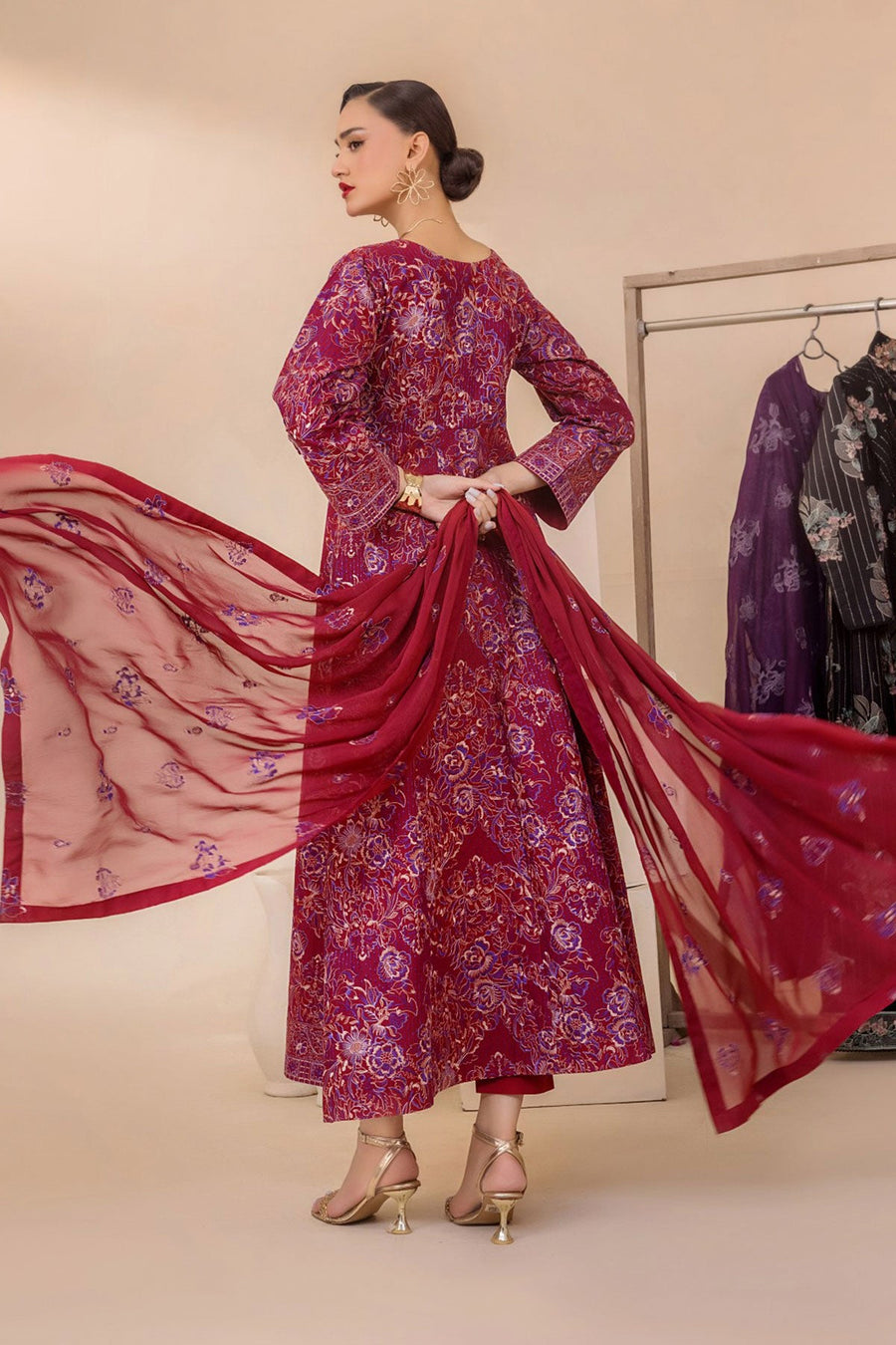 Florid by Safwa Premium Embroidered Cotton Unstitched 3Pc Suit FLO-06