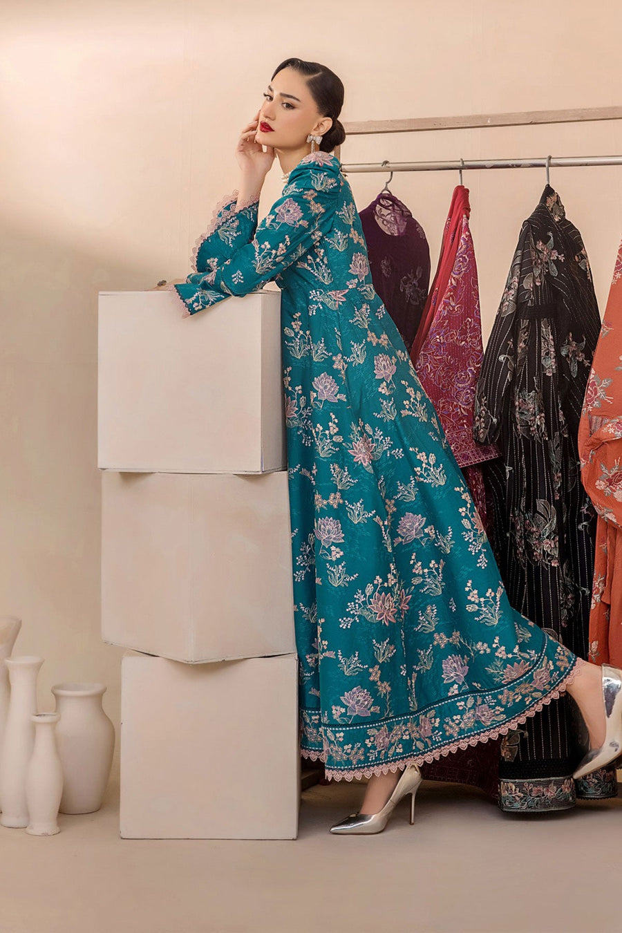 Florid by Safwa Premium Embroidered Cotton Unstitched 3Pc Suit FLO-07