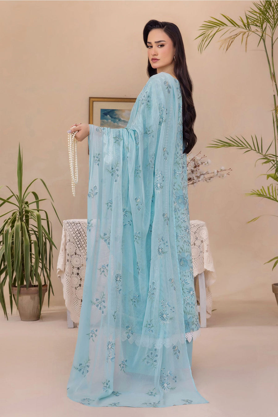 Florid by Safwa Premium Embroidered Cotton Unstitched 3Pc Suit FLO-09