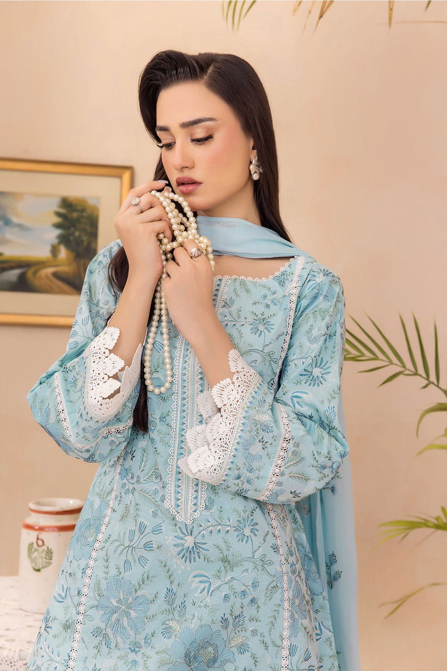 Florid by Safwa Premium Embroidered Cotton Unstitched 3Pc Suit FLO-09