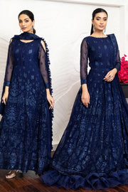 Alizeh Fashion Royale DE LUXE Embroidered Chiffon 3Pc Suit D-06 Glace Blue