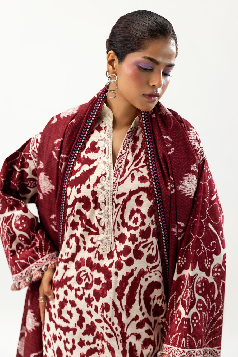 Mahay by Sana Safinaz Embroidered Slub Unstitched 3Pc Suit D-18A