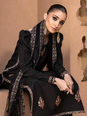 Hemstitch Embroidered Raw Silk Ready to Wear 3Pc Suit - Haya