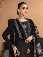 Hemstitch Embroidered Raw Silk Ready to Wear 3Pc Suit - Haya