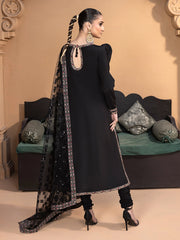 Hemstitch Embroidered Raw Silk Ready to Wear 3Pc Suit - Haya