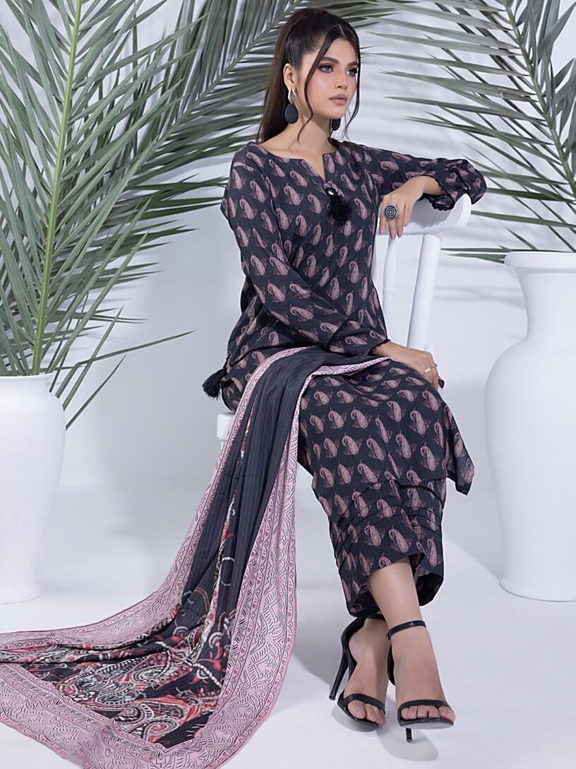 Regalia Identic Separates Unstitched Printed Linen 3Pc Suit ISLV1-06