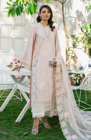 Zevk Flora Festive Embroidered Lawn Unstitched 3Pc Suit - LOTUS