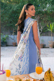 Neeshay Symphony Embroidered Lawn Unstitched 3Pc Suit - INDIGO