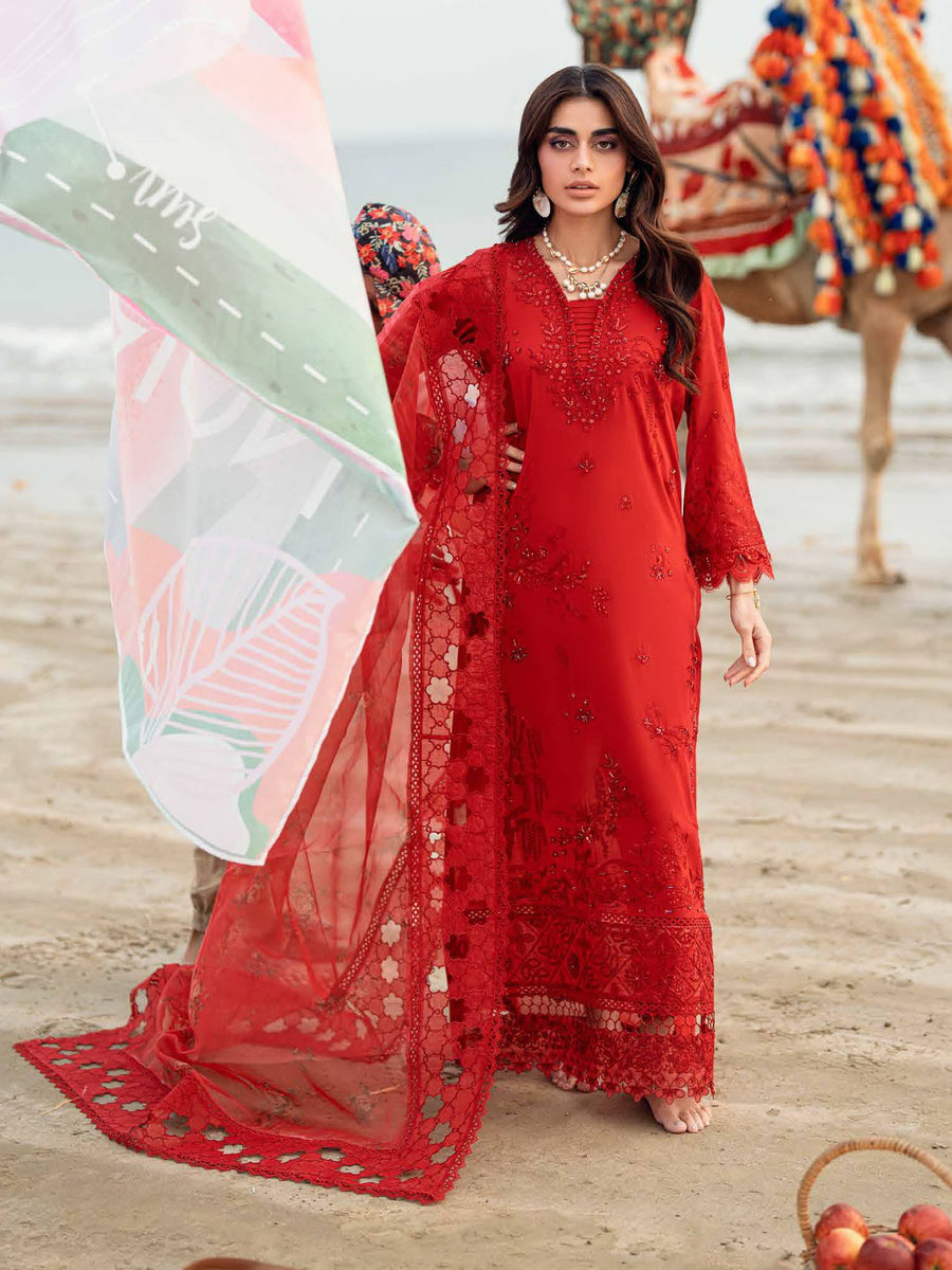 NUREH Khuwab Embroidered Swiss Lawn Unstitched 3 Piece Suit NE-147