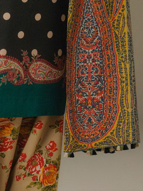 Coco by Zara Shahjahan Prints Vol-05 Unstitched Linen 3Pc Suit D-03A Paper Moon