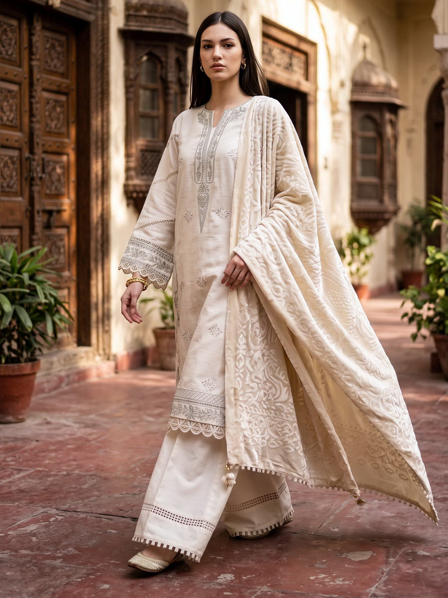 CELTS Dehleez Premium Embroidered Dhanak Unstitched 3Pc Suit D-05