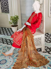 Noir by Humdum Embroidered Slub Linen Unstitched 3Pc Suit D-04
