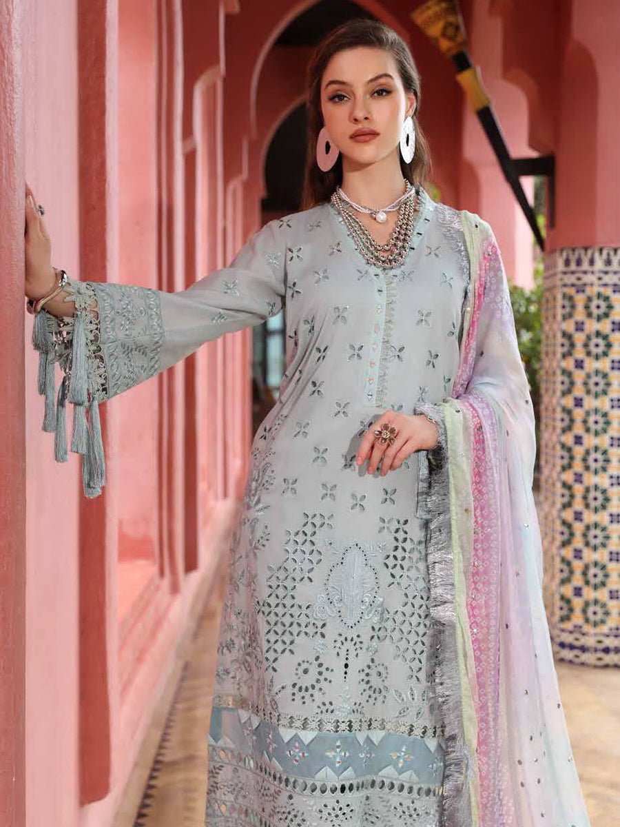 NUREH Bazar Embroidered Chikankari Lawn Unstitched 3Pc Suit NE-111