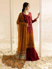 Nureh Mukeshkari Embroidered Chiffon Unstitched 3Pc Suit MK-09