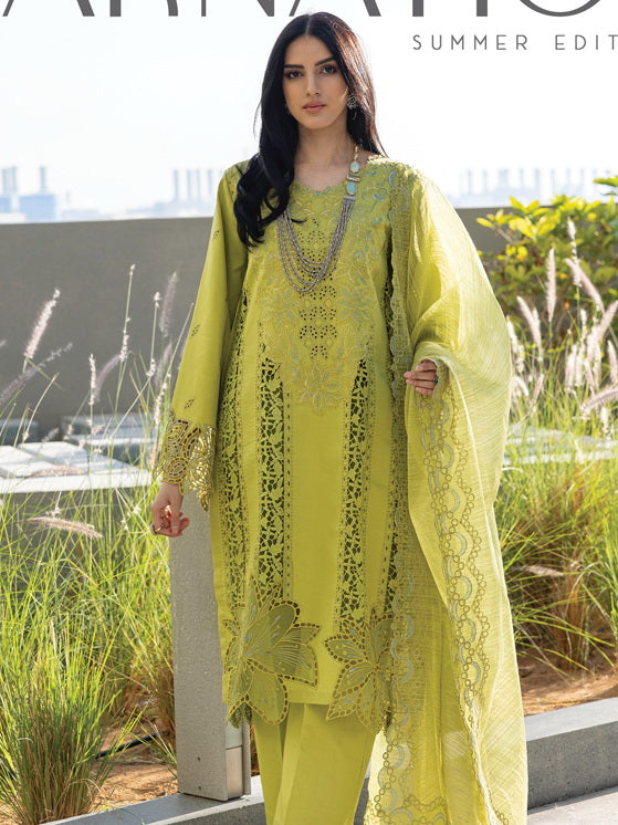 Rang Rasiya Carnation Embroidered Lawn Unstitched 3Pc Suit D-02 AALEEN