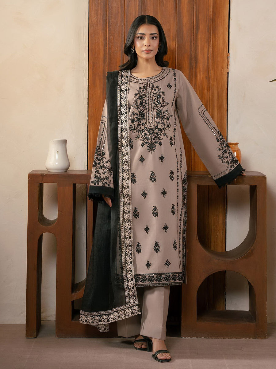 RajBari Parisa Premium Embroidered Lawn Unstitched 3Pc Suit D-11