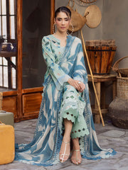 NUREH Signature Prints Unstitched Printed Lawn 3Pc Suit SP-161