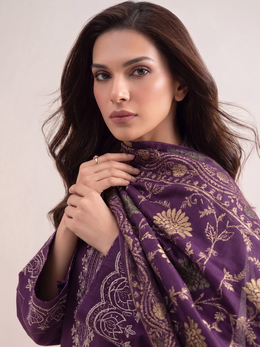 Laira by Cinq Embroidered Luxurious Peach Unstitched 3Pc Suit CL-04