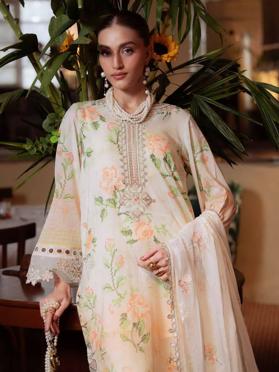 NUREH Maya Embroidered Swiss Lawn Unstitched 3Pc Suit NS-163