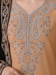 Zeenia Winter Pearls Embroidered Chamki Fabric Unstitched 3Pc Suit D-04