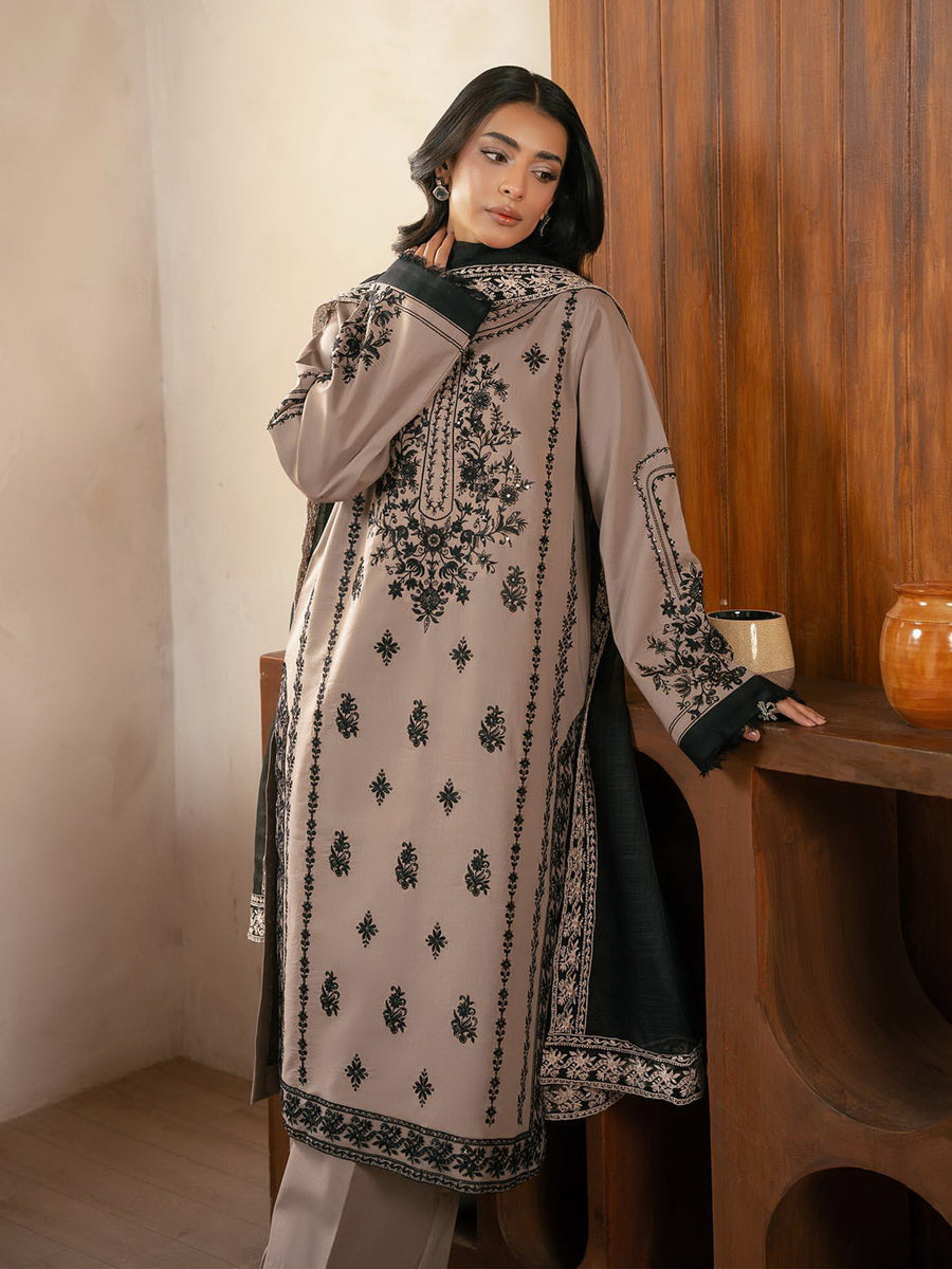 RajBari Parisa Premium Embroidered Lawn Unstitched 3Pc Suit D-11