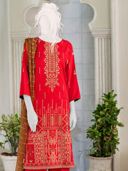 Noir by Humdum Embroidered Slub Linen Unstitched 3Pc Suit D-04