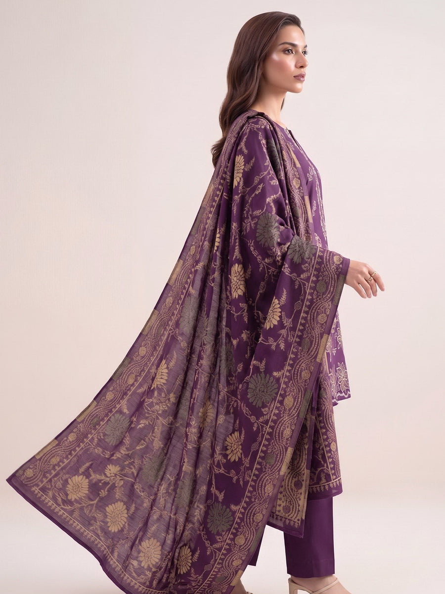 Laira by Cinq Embroidered Luxurious Peach Unstitched 3Pc Suit CL-04